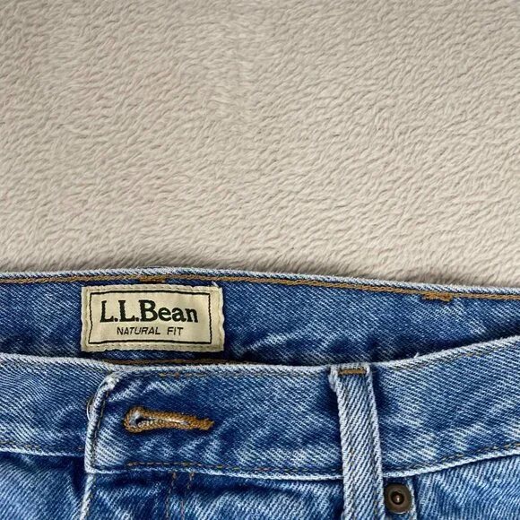 L.L. Bean Men's Jeans 36x29 100% Cotton Natural Fit Straight Leg Blue Denim - Picture 10 of 13